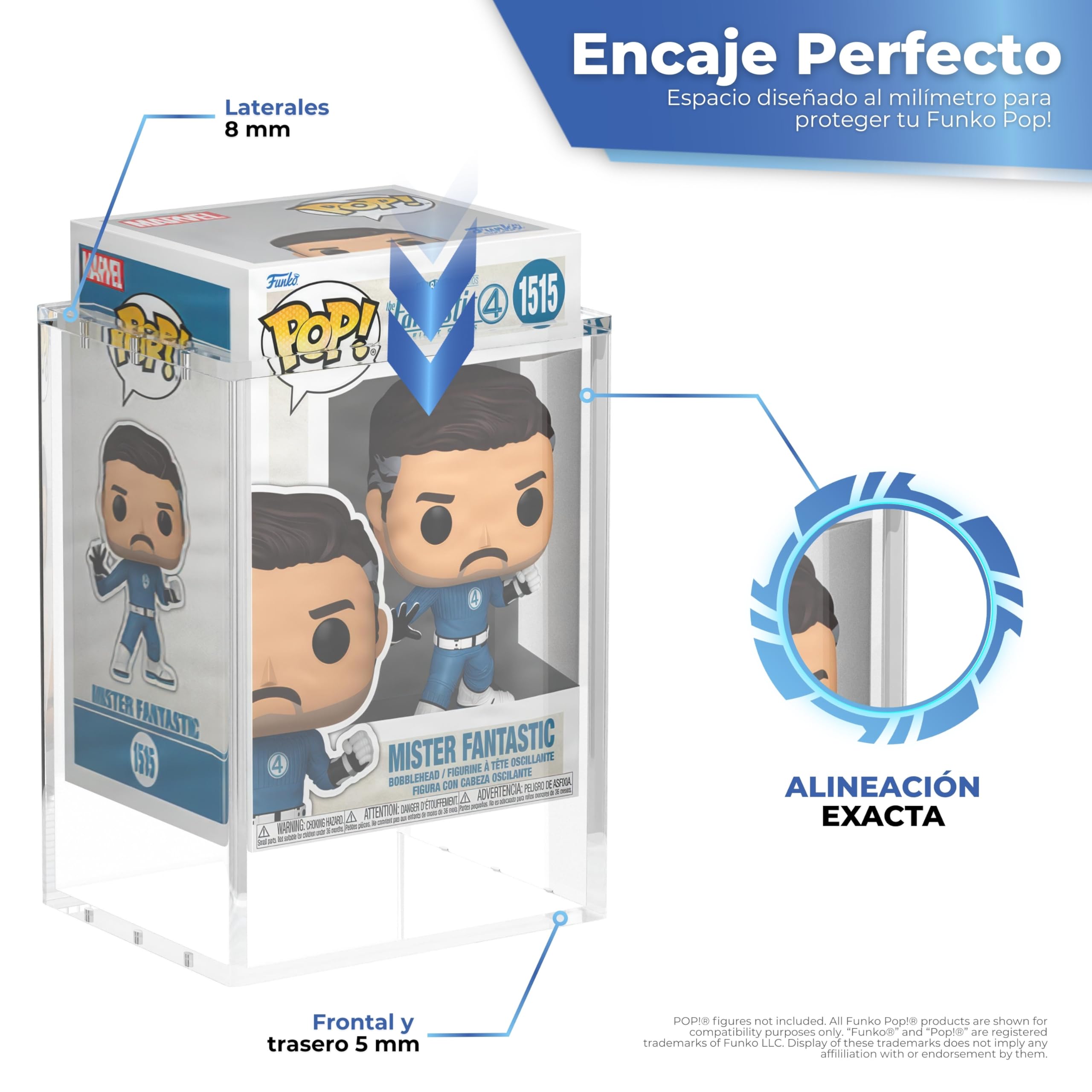 Protector Funko Pop Metacrilato con Imanes N52 – Funko Pop Protector UV 99% Transparente y Apilable – Funda Protectora Funko Pop Premium