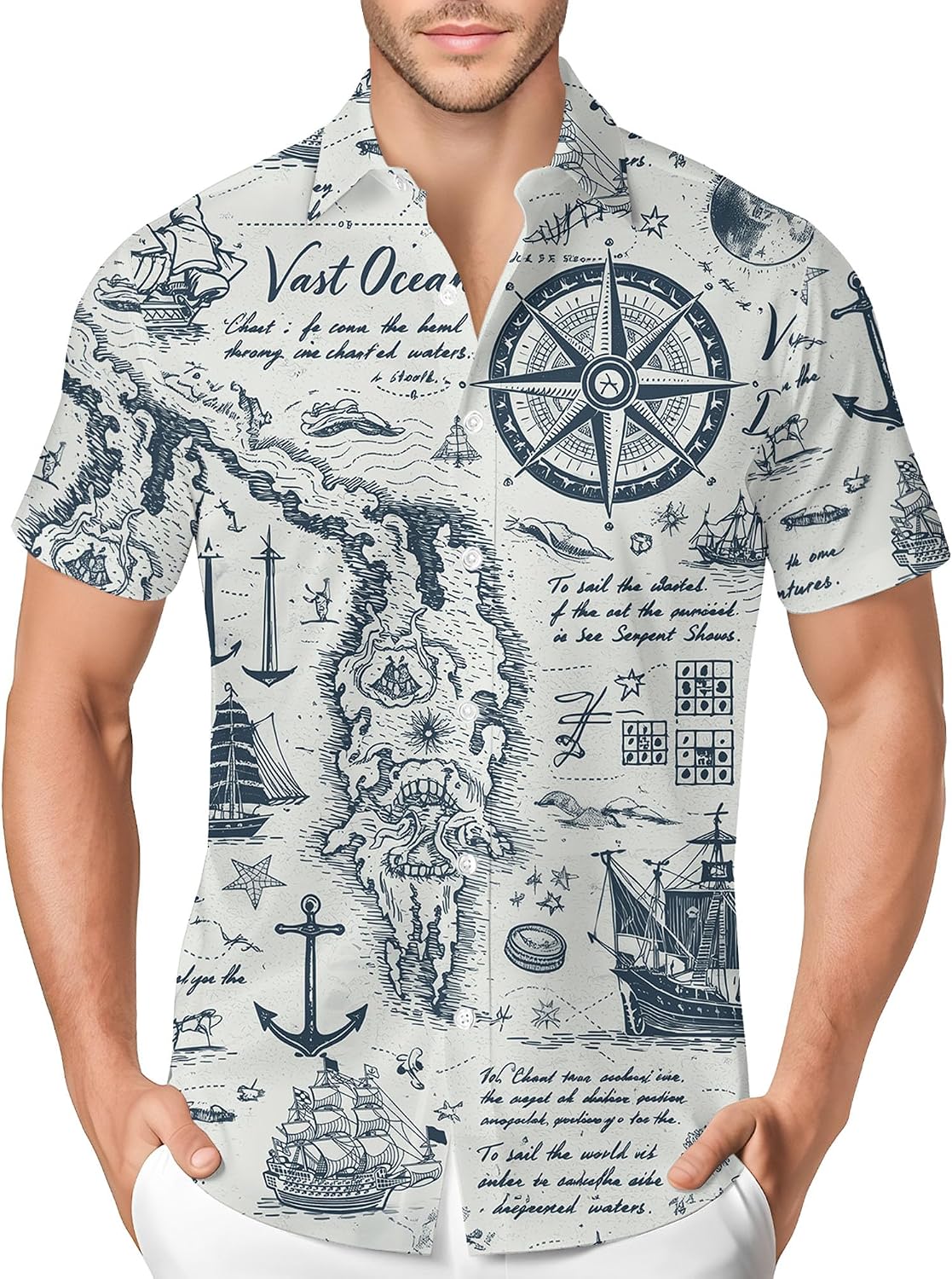 HIVICHI Funny Hawaiian Shirt for Men Novelty Crazy Graphic Button Down Summer Aloha Holiday Beach Shirts