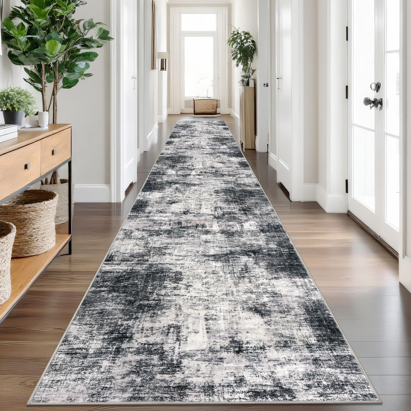 Abstract Modern Runner Rug 3x18 Ft