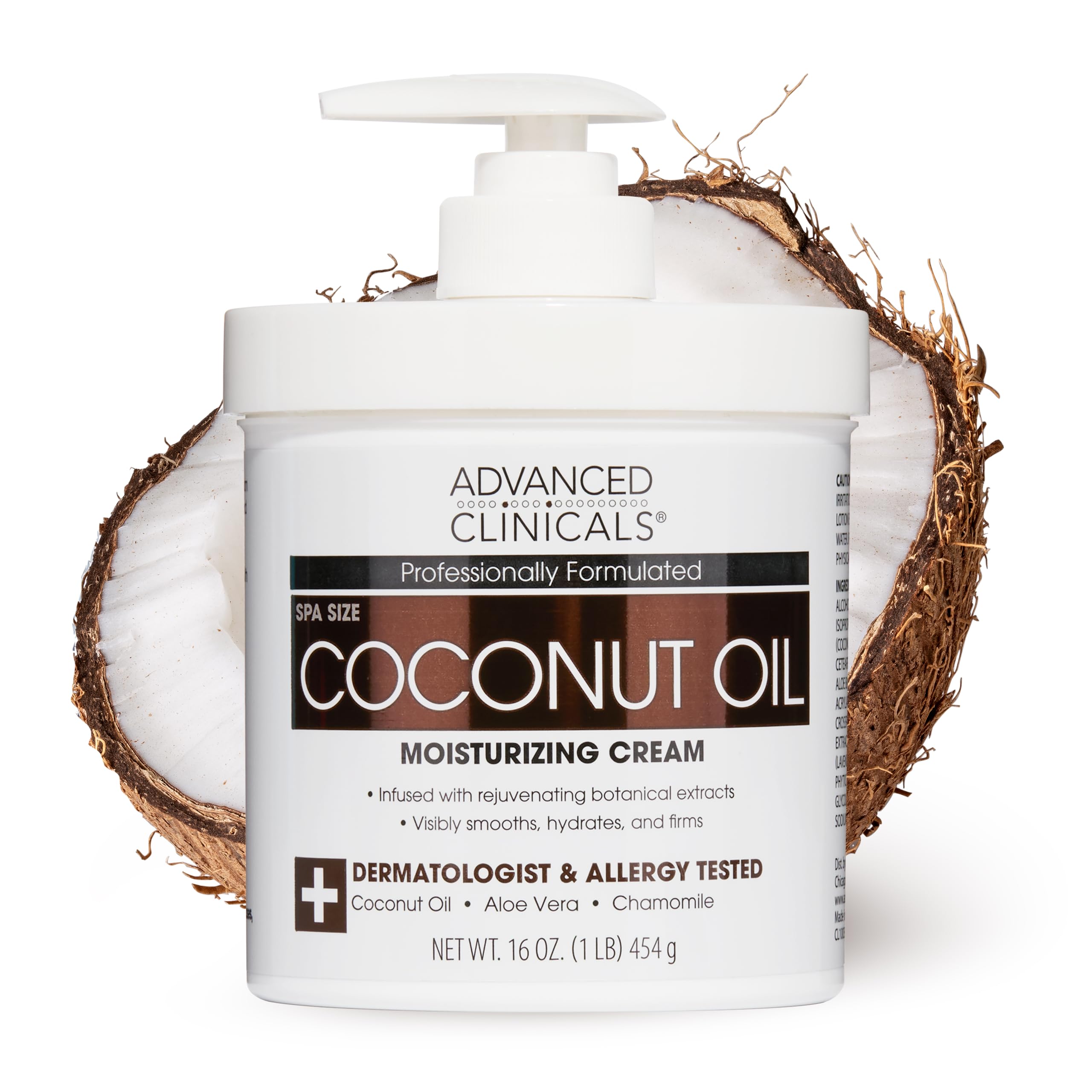 Coconut Oil Cream Spa Size 16Oz Moisturizing Cream Coconut Oil For Face Hands Hair 16 Ounce (Pack of 1) Multi