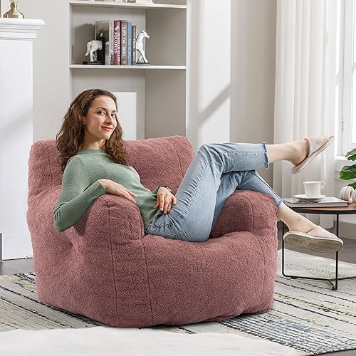 Miniatura 13 de Recaceik Sillones puff copetudos, suave relleno con relleno, sofá esponjoso y perezoso, tumbona imperial gigante para dormitorio, sala de estar,