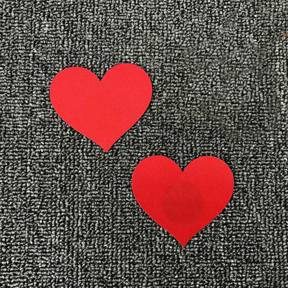 JESWELL Nipplecovers Disposable, Adhesive Women Pasties Sexy Breast Petals for Backless Dresses, Multi Design (Heart Petals 5 Pairs Black & 5 Pairs Red)