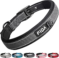Vista 15 de Fida - Collar para perro resistente, de neopreno ultra cómodo y suave acolchado, de nylon reflectante ajustable con hebilla de metal duradera