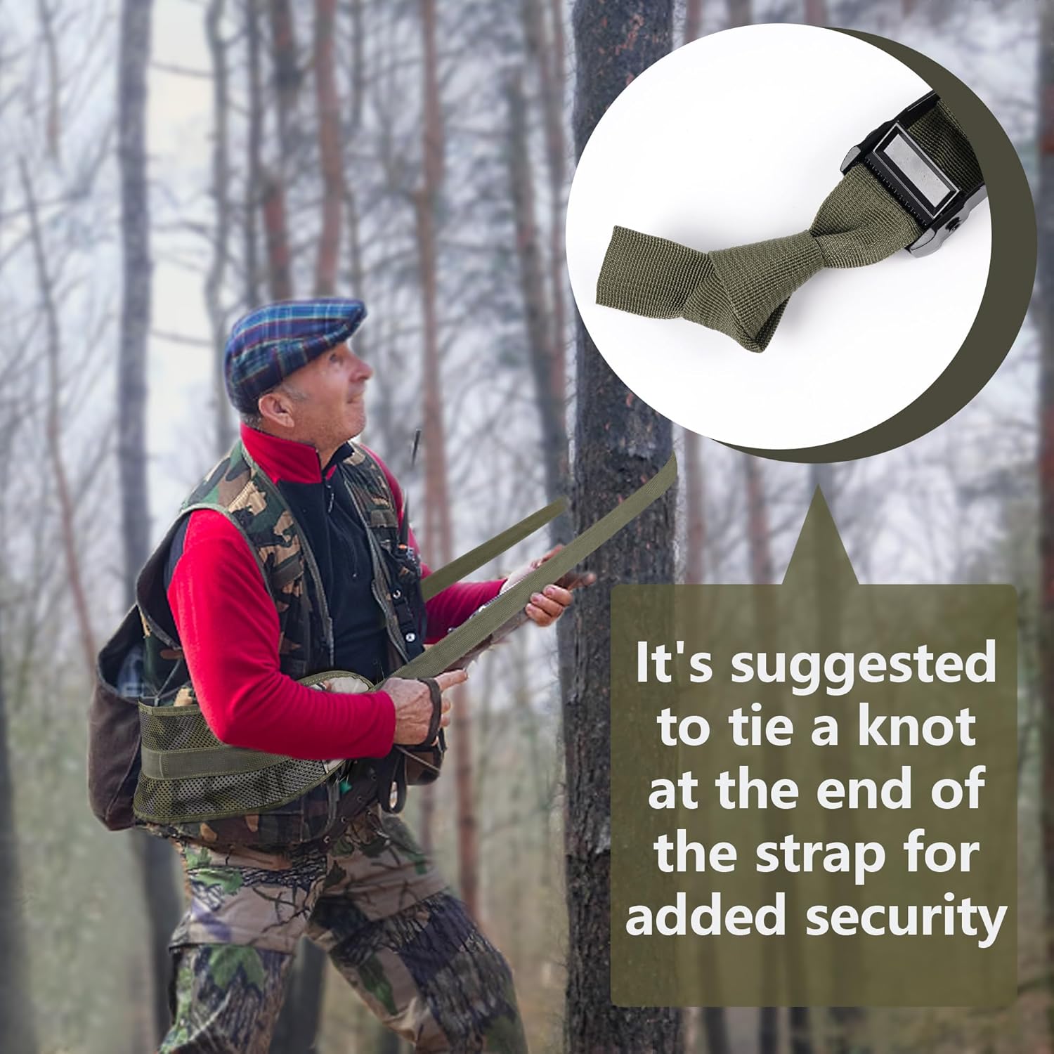 Tree Saddle Back Band Adjustable Hunting Saddle Back Support Additional