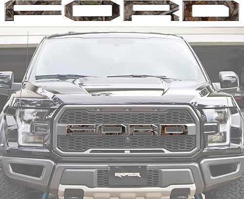 Vista 22 de Superposiciones de letras de rejilla frontal, compatibles con Raptor 2015-2020 * Color OE - Lingote de plata