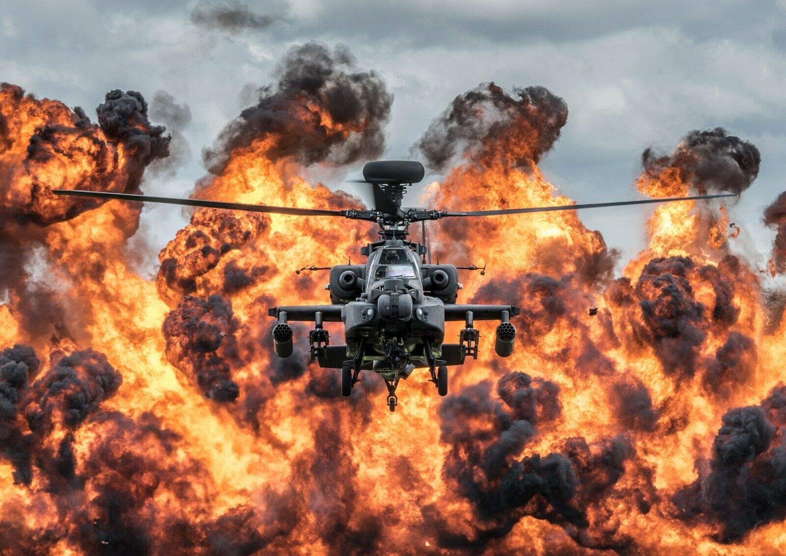Destination Vinyl Posters Multi A4| Apache Attack Helicopter Poster Size A4 Army Aircraft Poster #12474