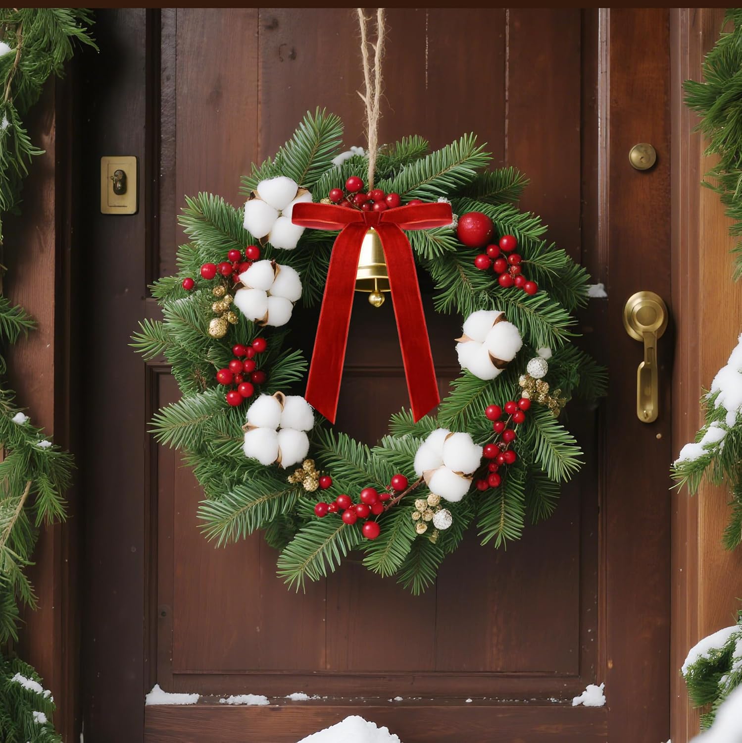 Senjie 24Pcs Christmas Velvet Bows for Tree, Vintage Ribbon Bows Ornaments for Garland Wreath Gift Wrapping Treat Bag Bakery Candy Bags DIY Crafts Holiday Decor (Red, 5" x 7", Width of 1") - Image 6