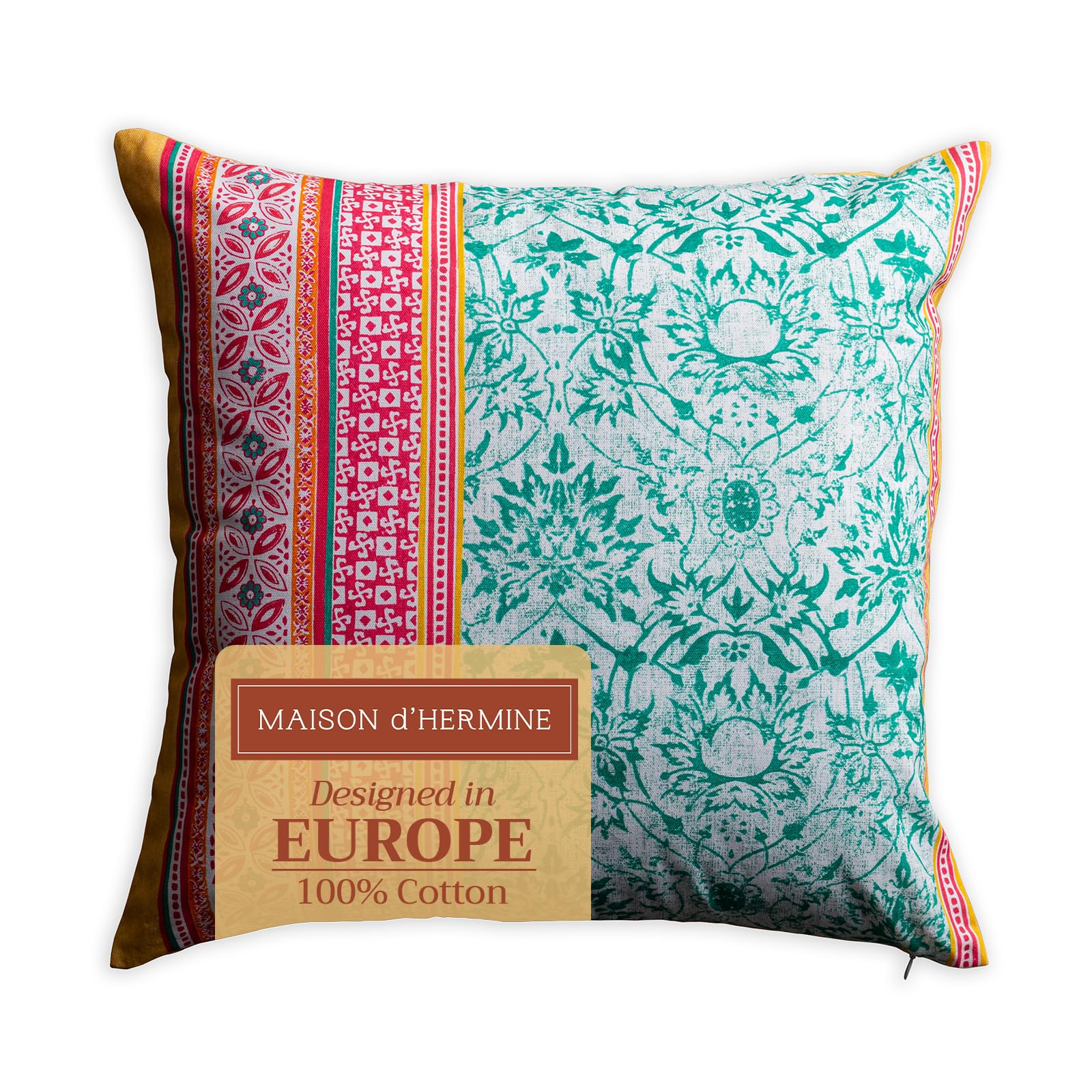 Maison d Hermine Decorative Pillow Covers 20x20 Inch Square 100 Cotton Throw pillow Covers with invisible Zipper Cushion