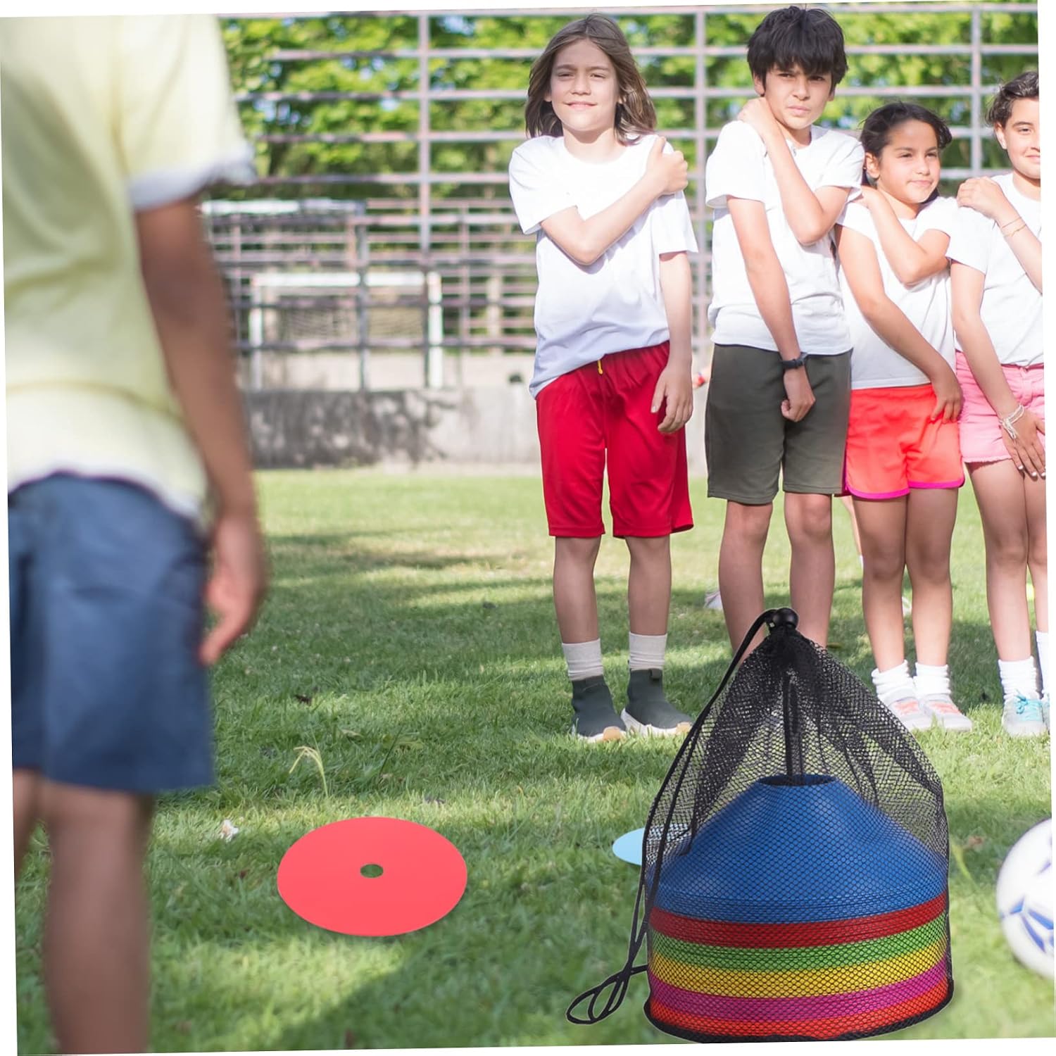12pcs Mesh Drawstring Bag for Exercise Cones Portable Storage Pouch for Sports Equipment Gym Travel Hiking and Camping and Convenient Design