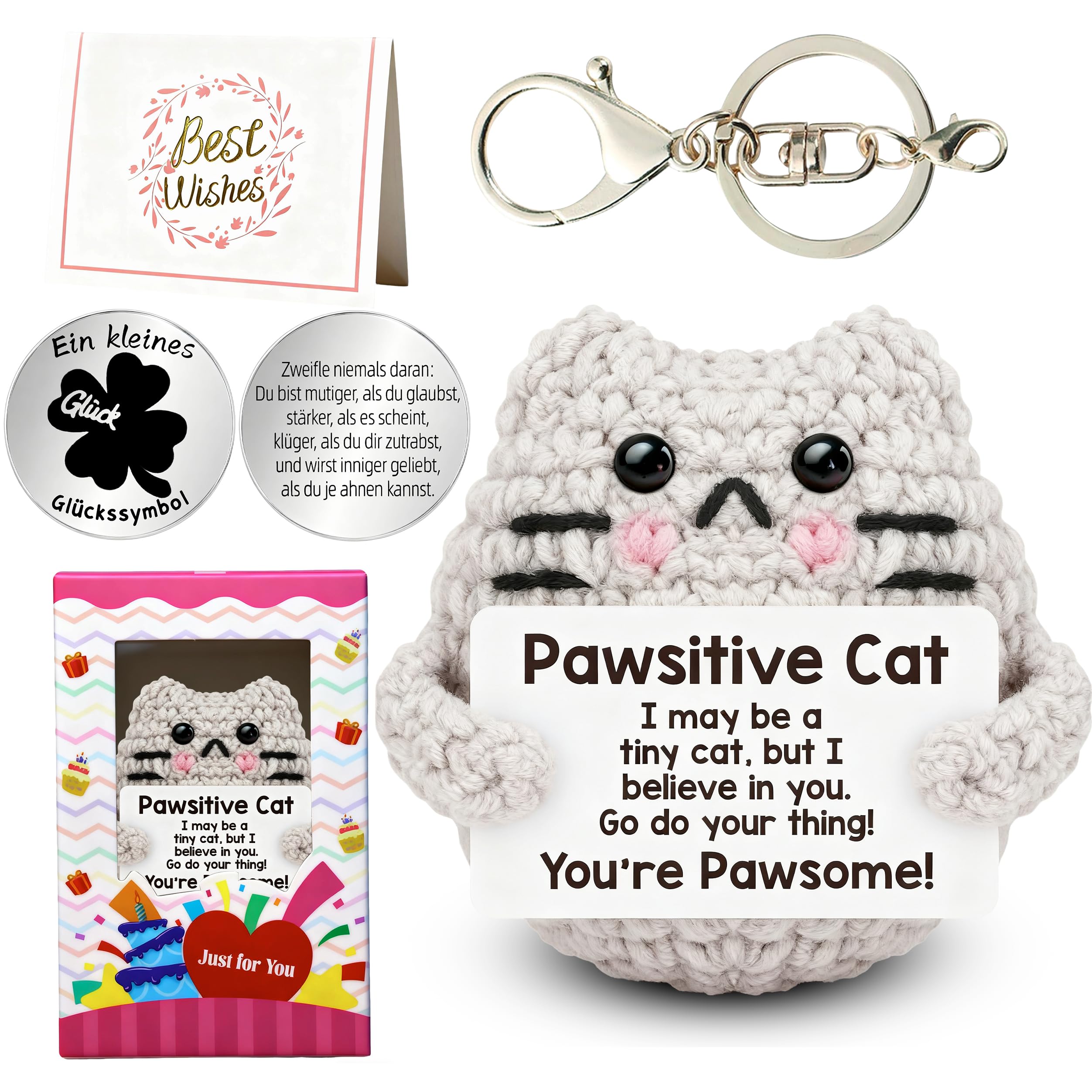 MLZTINGR Handgefertigtes Häkel-Dekoelement mit emotionalem Symbolcharakter – Inspirierendes Accessoire & Geschenk für Erwachsene für Schreibtisch & Home