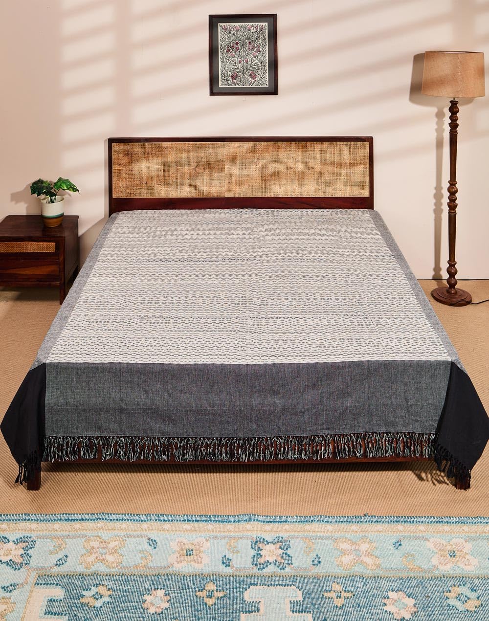 Fabindia White Cotton Bed Cover- Single-picture-11