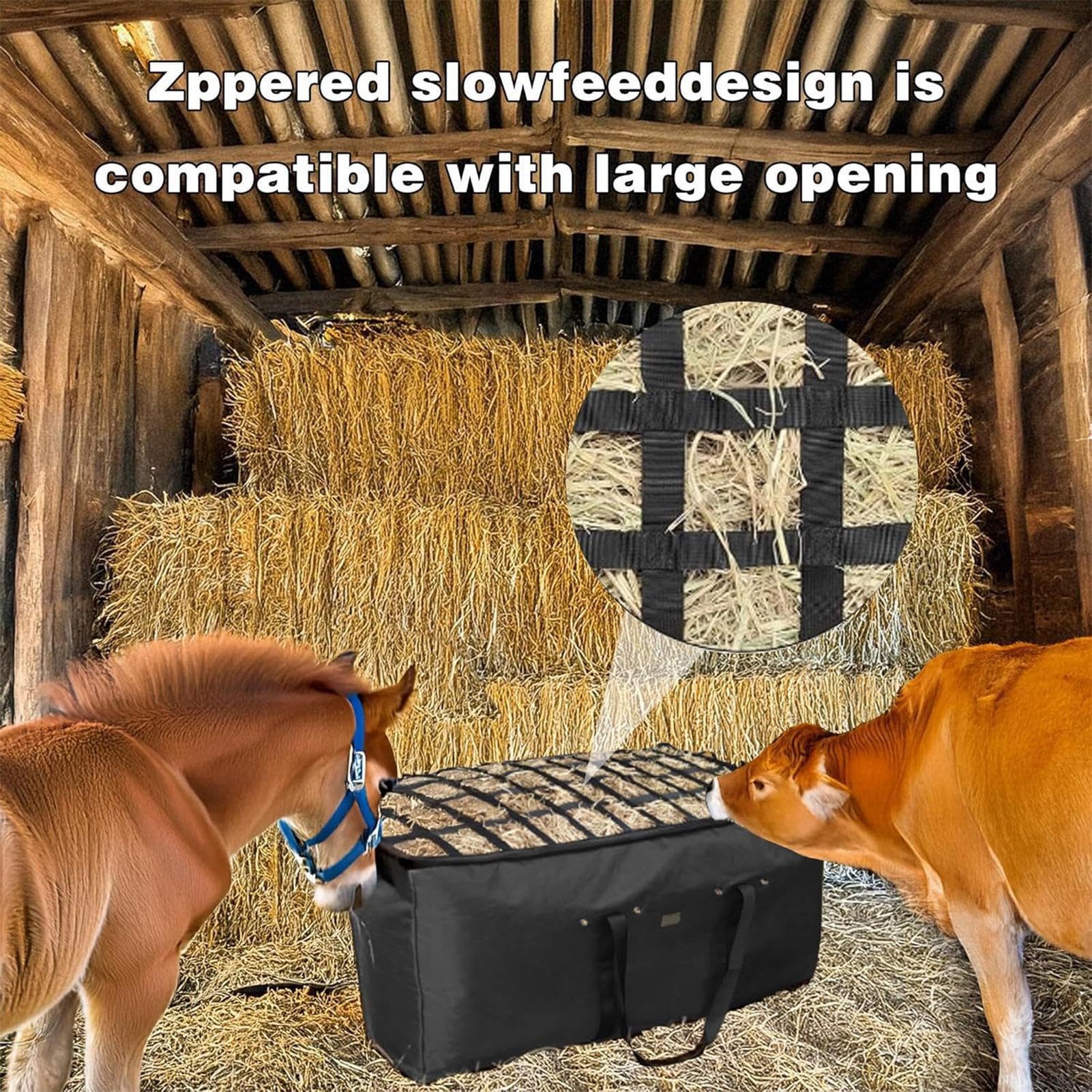 Borse per Fieno per 112x46x56 cm Migliora la Digestione Distributore | Palloncini di Fieno per Capre per Cavalli Capre Pecore Alpacas Animali Scuria Esterna