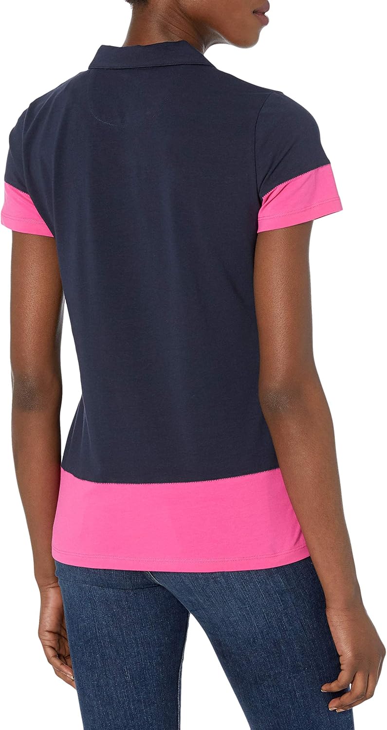 Nautica Womens Toggle Accent Short Sleeve Soft Stretch Cotton Polo Shirt - Image 4