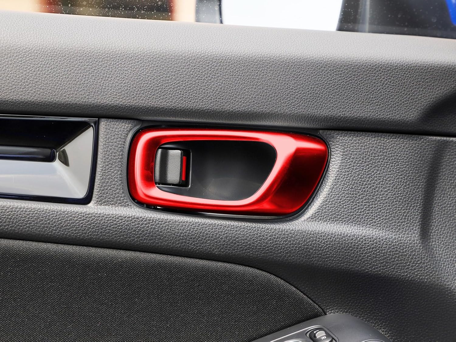 Inner Door Handle Cover Compatible with Honda Civic 11TH GEN 2026 2025 2024 2023 2022 Inner Door Decoration Trim Car Accessories ABS 4PCS(Red)