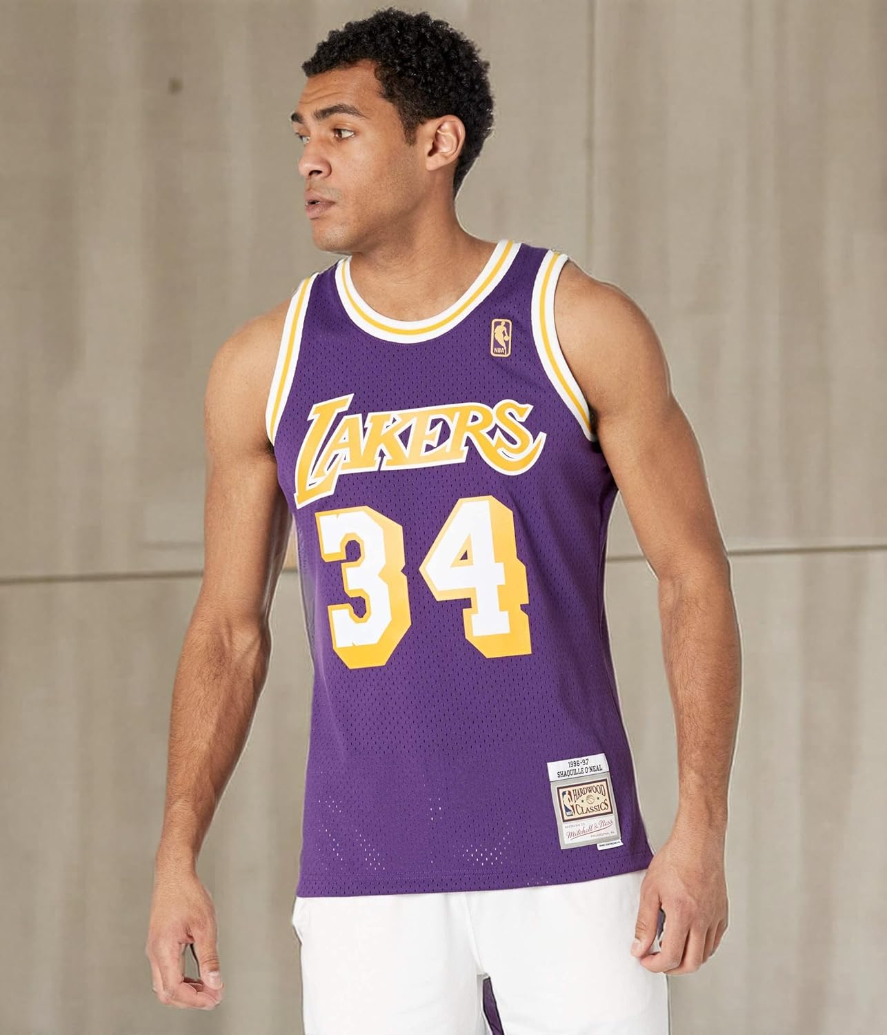 Shaquille O'Neal Los Angeles Men's 1996-97 Road Purple Swingman Jersey - Image 4