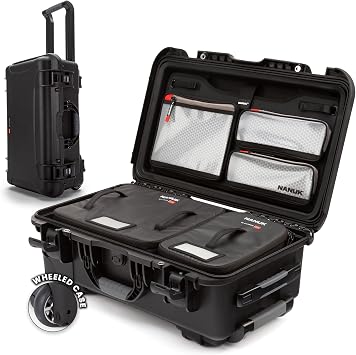 NANUK 935 Pro Photo with N-Cubik Waterproof Travel Camera Hard Case with 13S & 13M N-Cubik Insert and Wheels, 22 x 14 x 9, Dustproof and Impact-Resistant, Airline Carry-On Approved Black