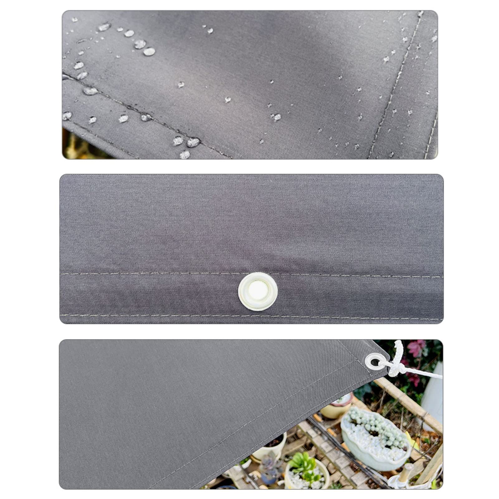 CPOVOS Vela Parasole Rettangolare, Impermeabile Tessuto A Rete del Baldacchino Blocco UV 185GSM for Impieghi Gravosi Commerciale for All'aperto Patio Giardino Privacy,65 Misure (Color : Light Grey,