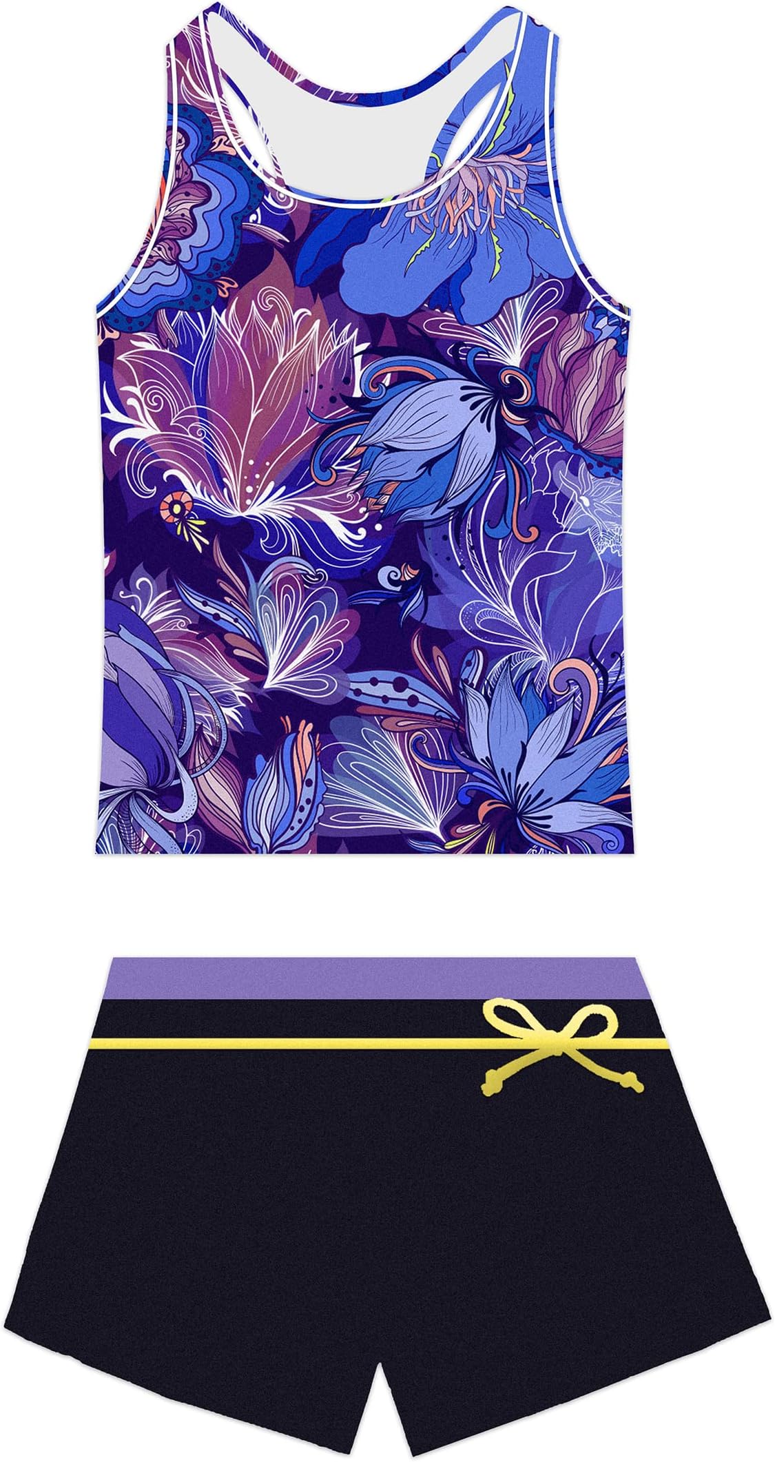 Little Girls' Summer Swimwear Two Piece Boyshort Tankini Kids Swimsuit