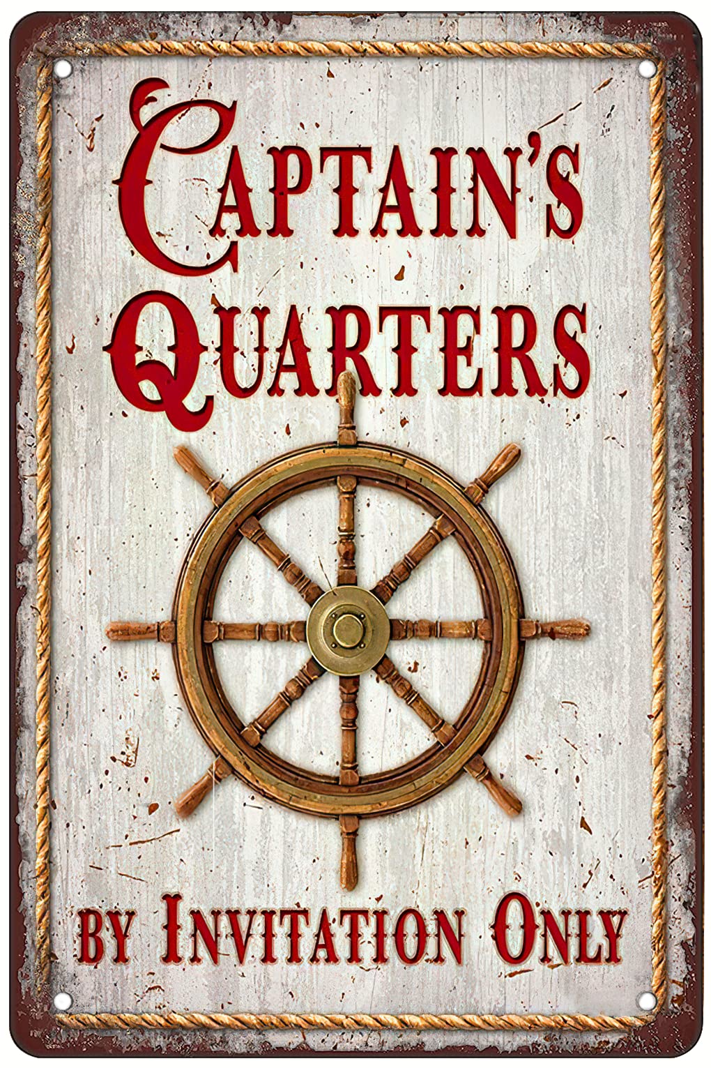 The Captain's Dormitory is only Limited to Aluminum tin Signs-Vintage Metal Tin Sign Warning Sign Gift Garden Yard Sign Festival Decoration Family Farm Garage Art Wall Sign 12x8inch