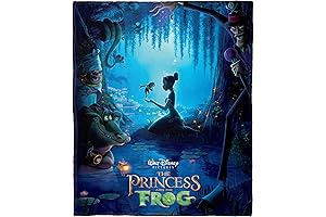 Northwest Disney Princess Silk Touch Throw Blanket, 50' x 60', Princess Frog Poster