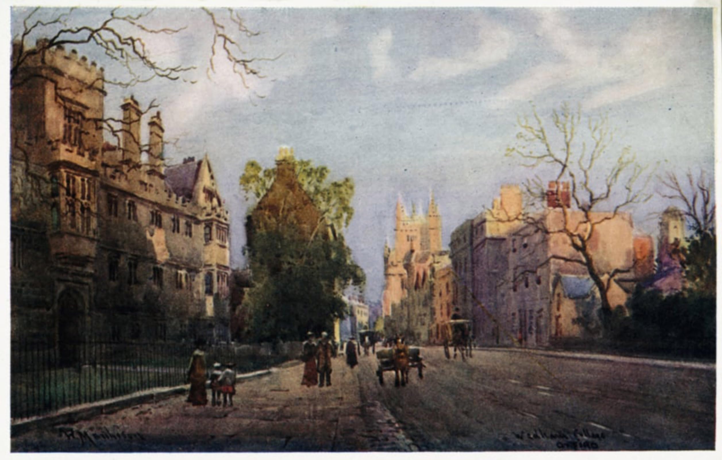 Impression sur toile premium Collège Wadham de William Matthison affiche d'art 60x90