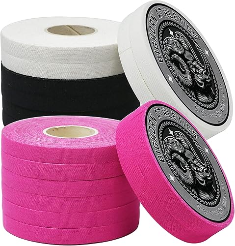 Bighorn Athletics Cinta para dedos Jiu-Jitsu, 0.3 pulgadas x 45 pies, 16 rollos, negro/blanco y rosa