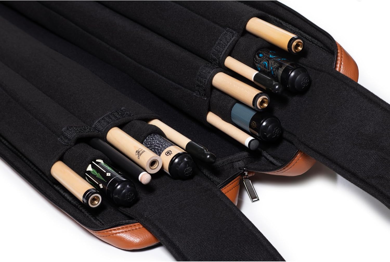 OKKO Billiard Pool Cue Soft Case Brown/Dark Brown 4x8