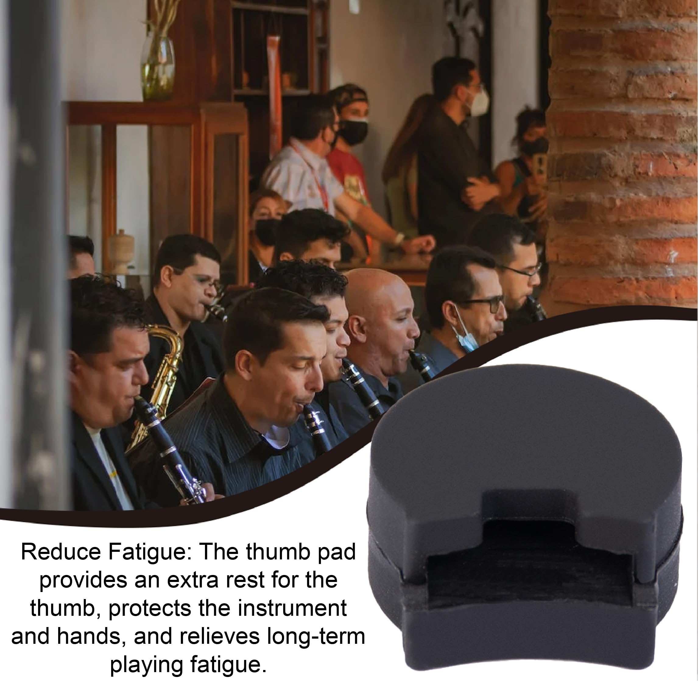 Poggiadito In Gomma Per Clarinetto - 4 Pezzi Neri, Comfort E Protezione Per Il Pollice - Foto 6