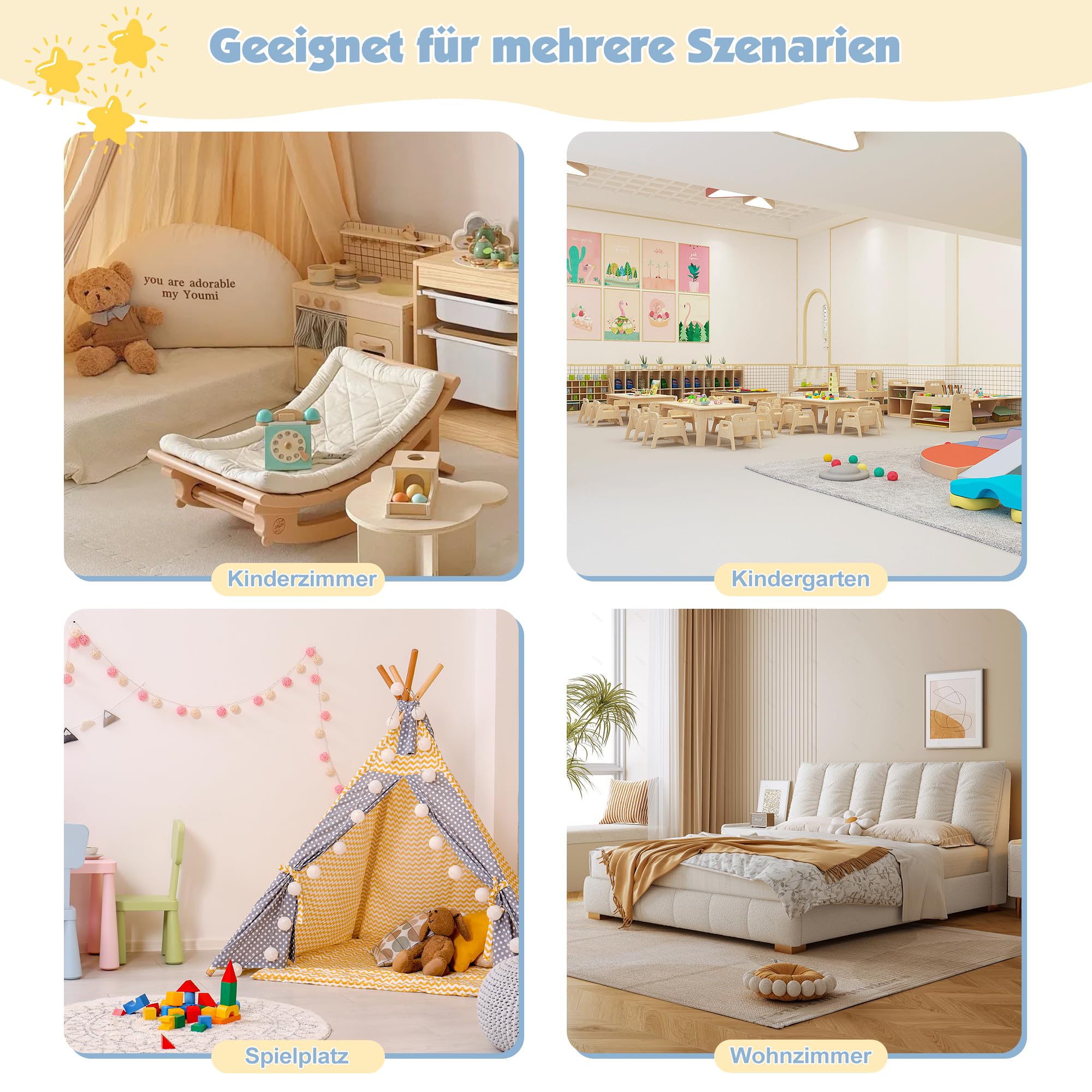 NACHES Kleiderständer Kinder Garderobenständer mit Ablagen, Spiegel und Haken Kleiderstange Garderobe aus Holz 81 x 28 x 106,5 cm (Wolken, Rosa)