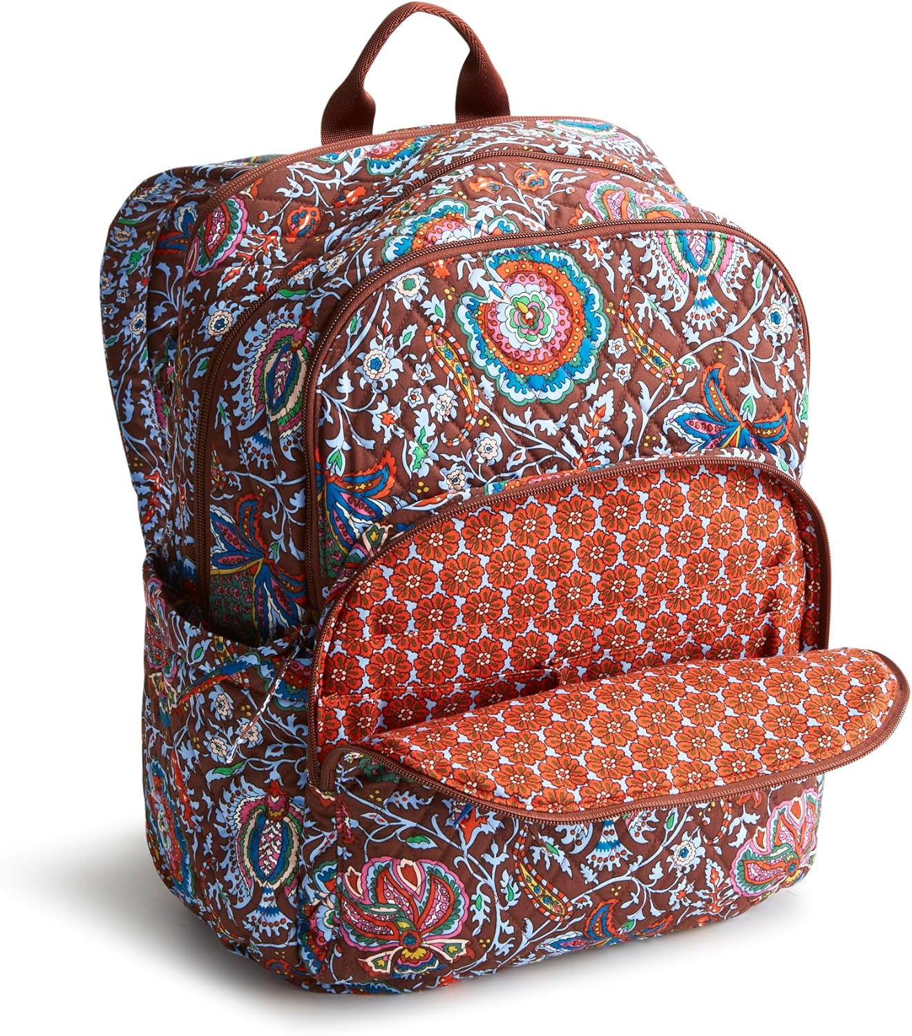 Vera Bradley Women's Premium Cotton Large Bancroft Backpack, Marrakesh Cinnamon, One Size - Image 4