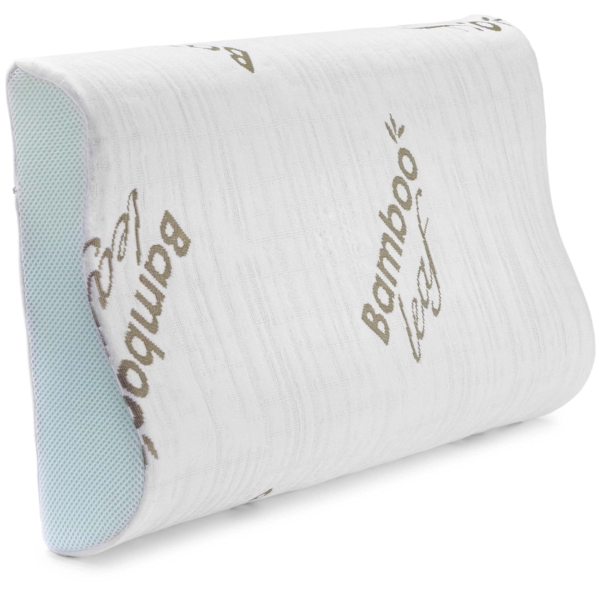 Flowen Almohada Cervical y Cuello Viscoelastica Cojin Ortopédico para Dormir Antiácaros Antialérgico y Transpirable Ideal para Dolores de Cuello Forro en Bamboo Antibacteriano Extraíble y Lavable