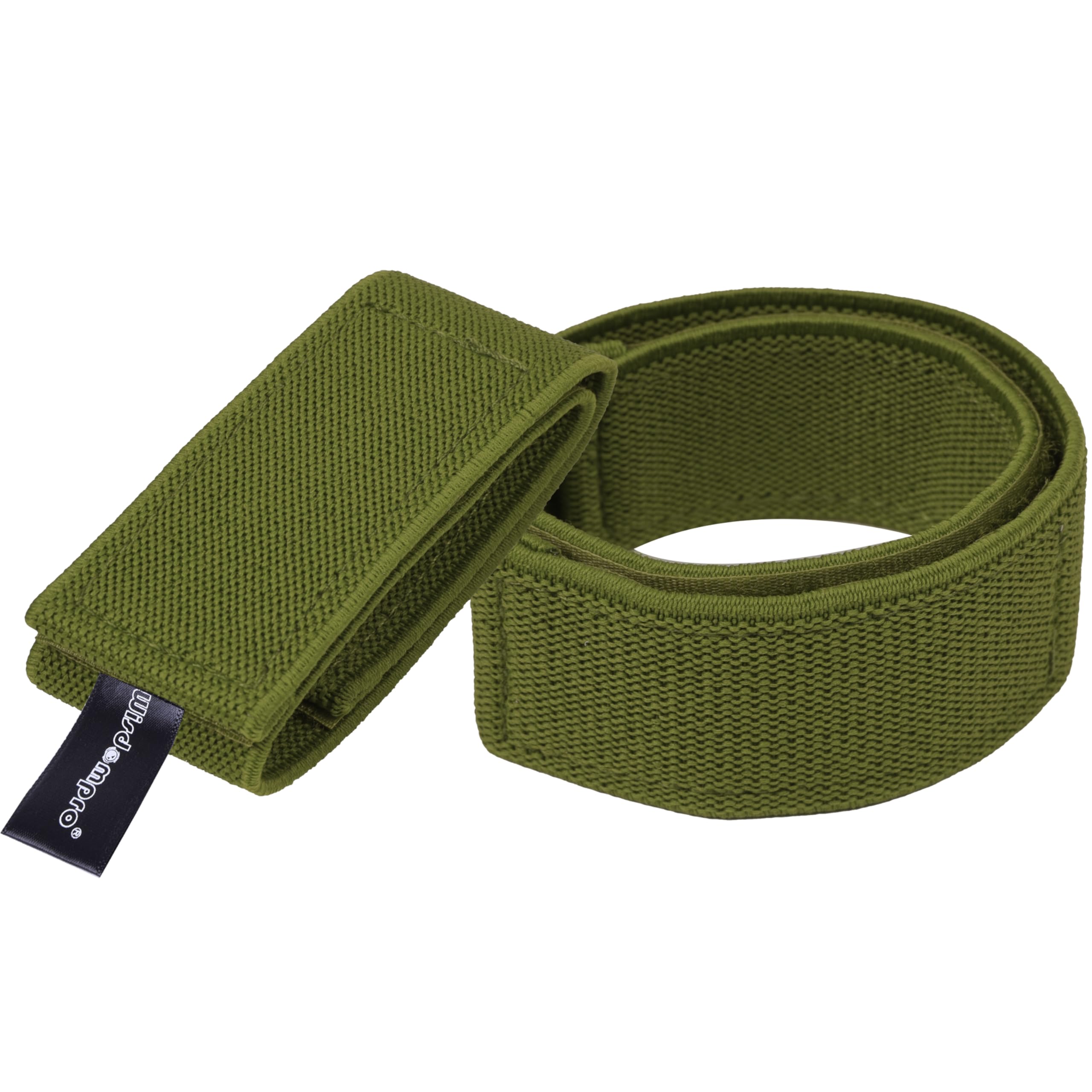 wisdompro Bicycle Clips, 1 Pair Polyester Bike Cycle Trouser Clip, Blousing Garters Pant Band Strap with Hook and Loop for Cycling, Hiking, Camping, Waders, Fishing, Military Uniforms(Army Green)