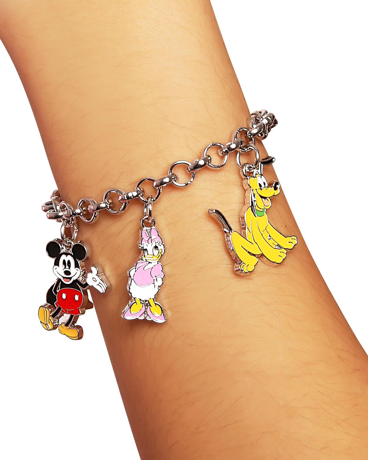 Mickey Mouse and Friends Charm Bracelet Official License, 6.75+1" Disney Charm Bracelet for Women - Image 3