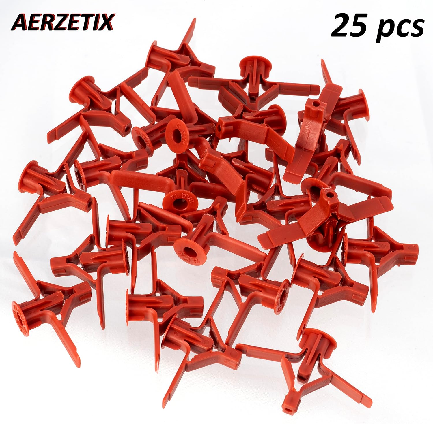 AERZETIX - C64996 - Set of 25 expansion plugs for plasterboard Ø10mm - nylon - fixing in plasterboard - hollow materials panels construction work building wood screws frame