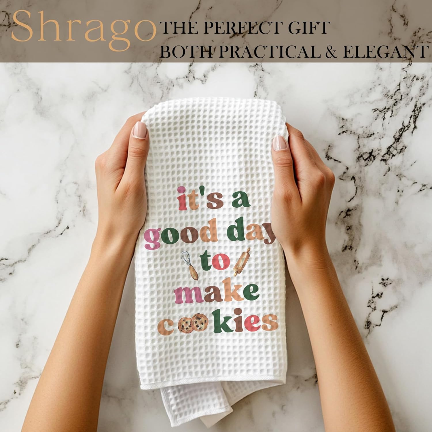 Funny Baking Gifts Kitchen Towels, Gifts for Bakers Cookie Lovers Dish Tea Towels for Kitchen, It's a Good Day to Make Cookies Decorative Hand Towel, 16x24 Inch - Image 7