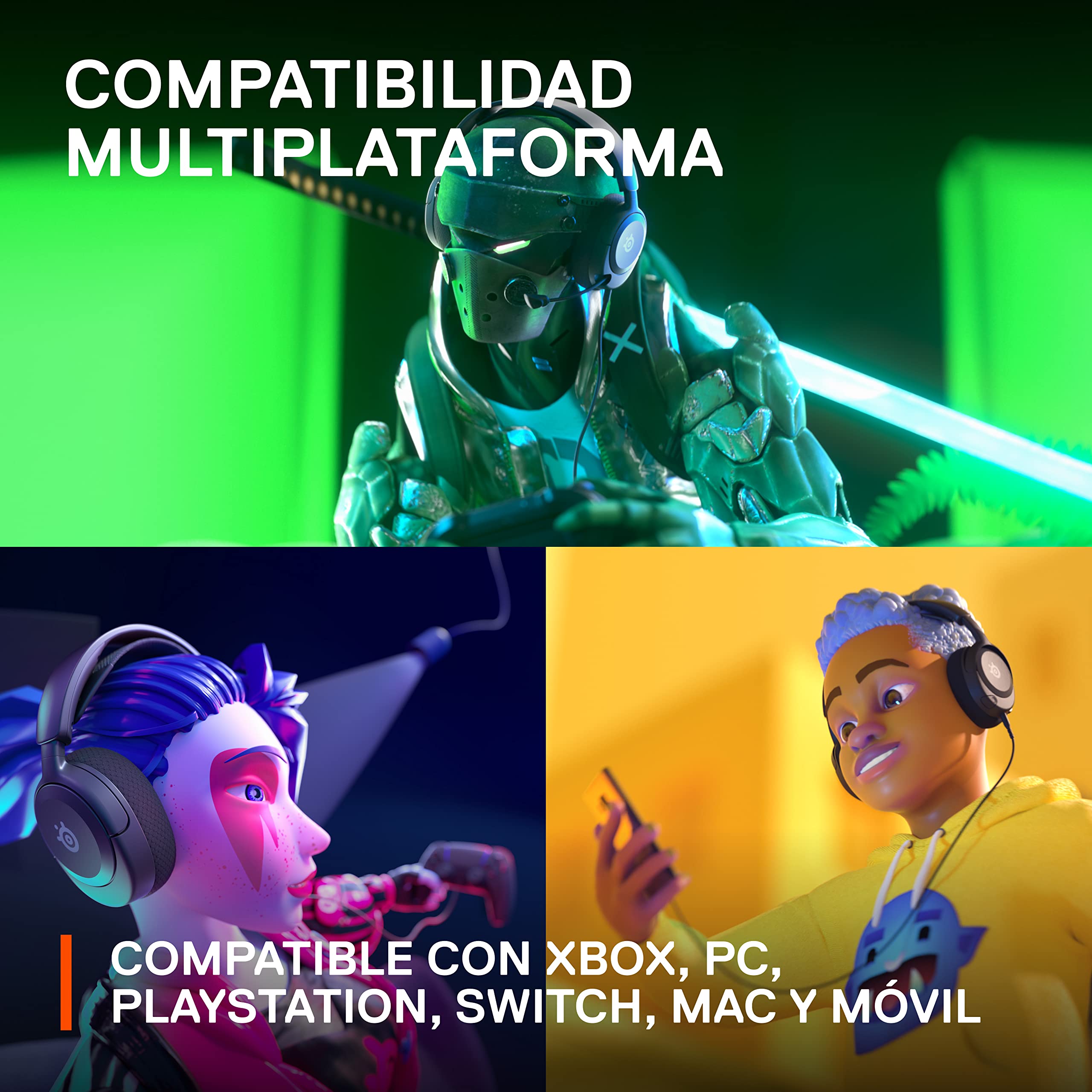 SteelSeries Arctis Nova 1X - Cascos Xbox Con Cable y Multisistema - Controladores Hi-Fi - Audio espacial 360° - Almohadillas de espuma con memoria - Ultraligeros - Xbox, PS5, PS4, PC