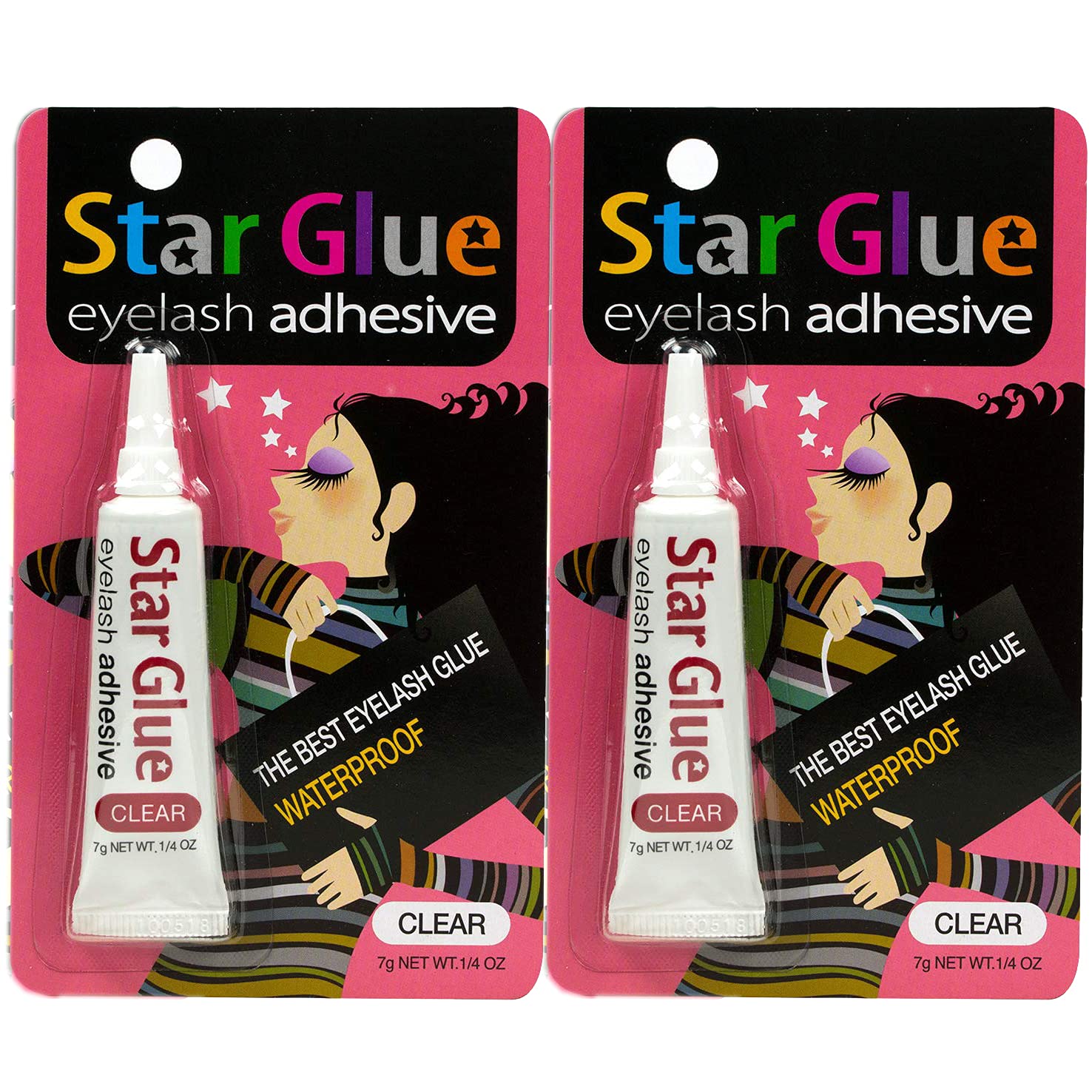 Star Glue Waterproof Eyelash Adhesive White for Eye Shadow Mascara and Eyeliner 40 Pcs, Pack of 40