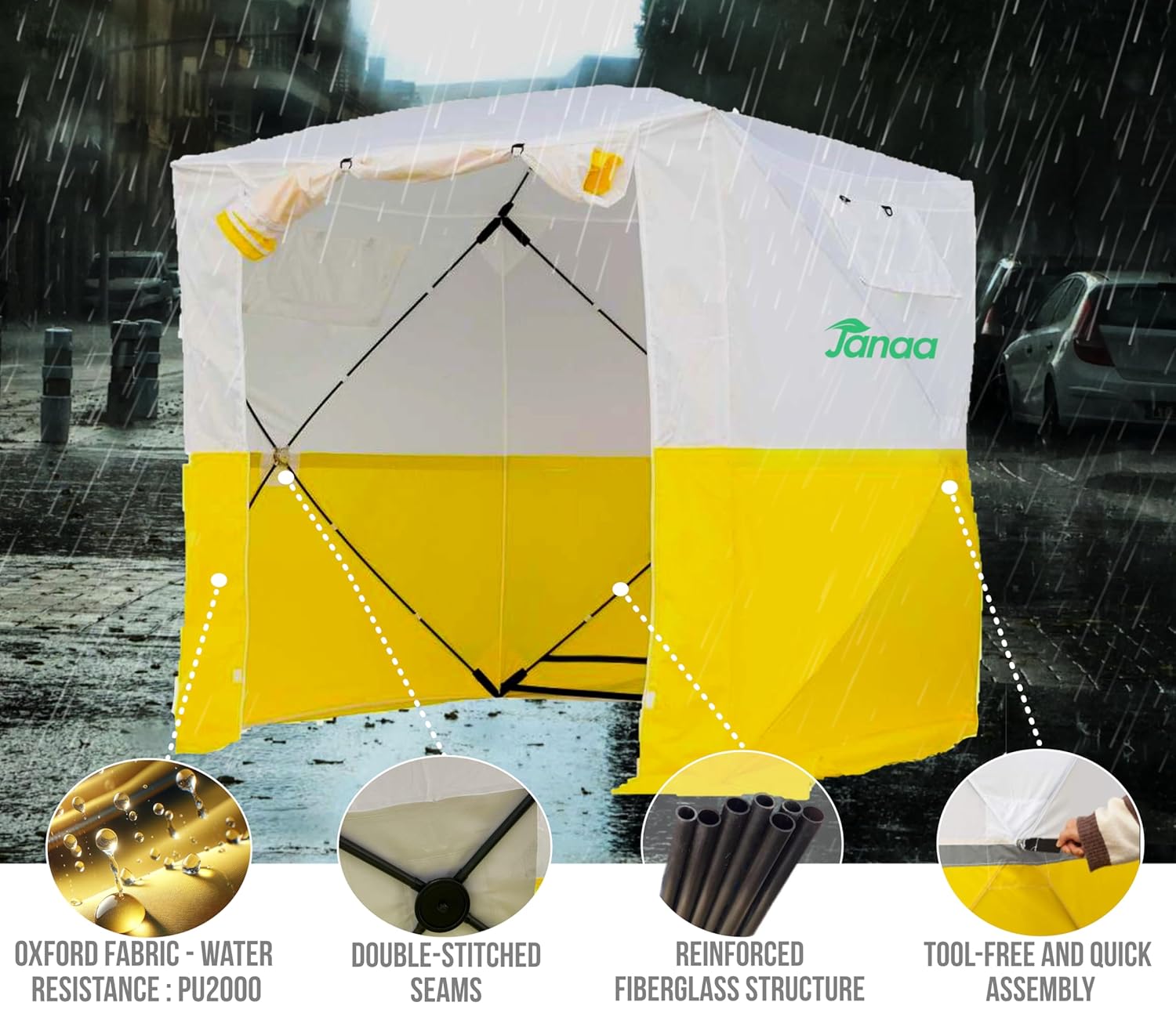 JAX3 | Professional Work Tent | Pop Up | UV50+| 6,2x6,2x7,05 Ft | Instant Quick and Easy Tool-Free Setup | Waterproof | Slicing, Commercial Tent, Fiber Optic for Heavy-Duty Use JAX3 | Professional Work Tent | Pop Up | UV50+| 6,2x6,2x7,05 Ft | Instant Quick and Easy Tool-Free Setup | Waterproof | Slicing, Commercial Tent, Fiber Optic for Heavy-Duty Use