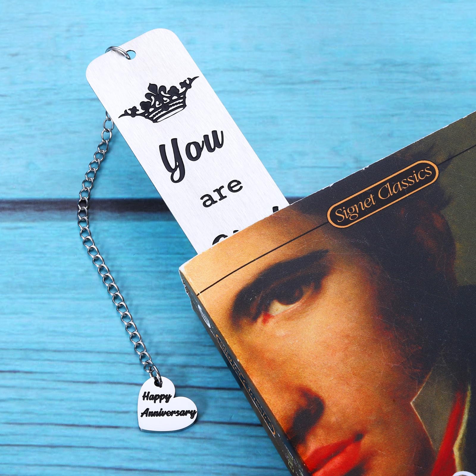 Lesezeichen Zum 11. Jahrestag – Aus Edelstahl, Personalisierbar, Geschenk Für Ehepartner, Freund/in, 13x1 Cm