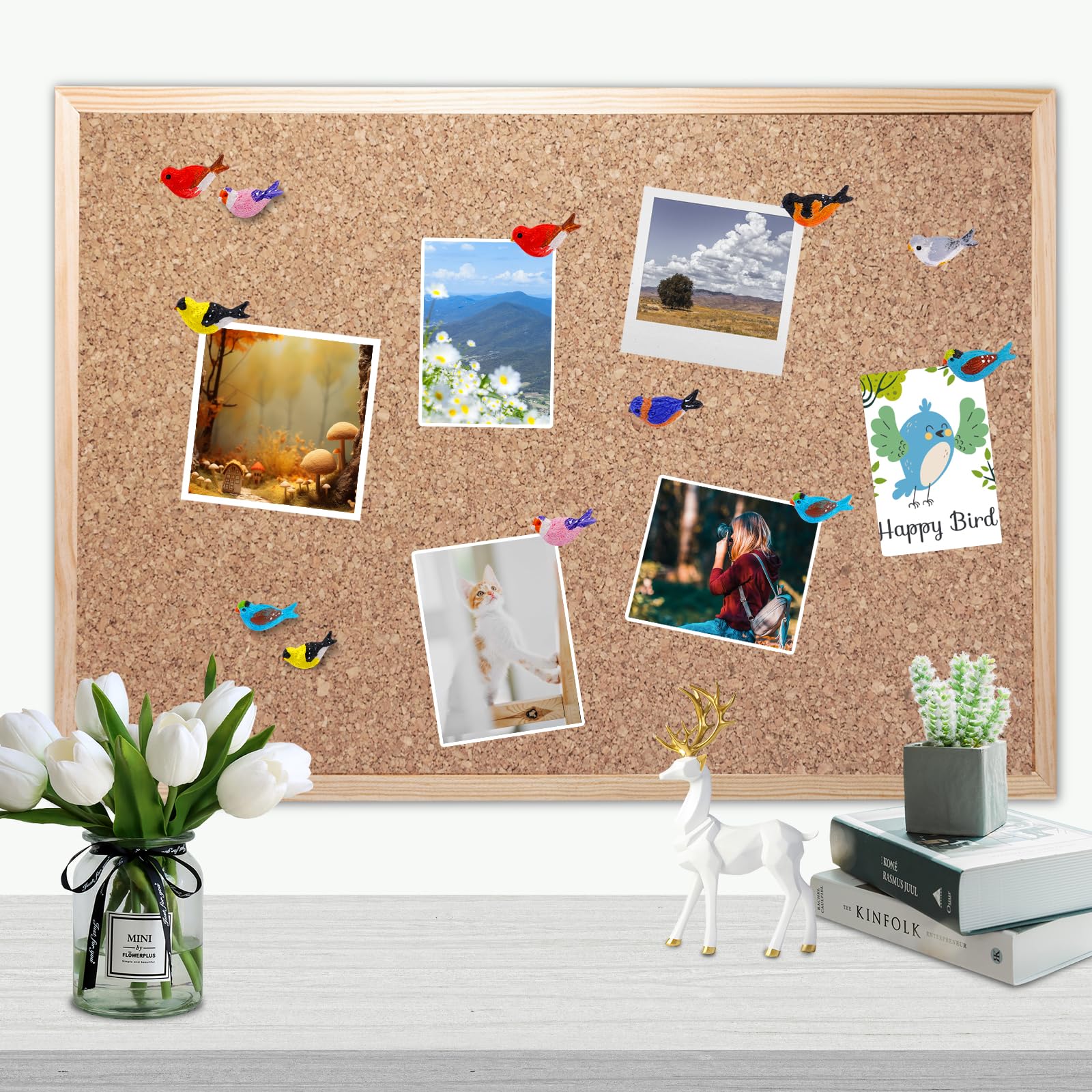 Amazon.co.jp: かわいい鳥の装飾プッシュピン 15個 カラフルな画鋲