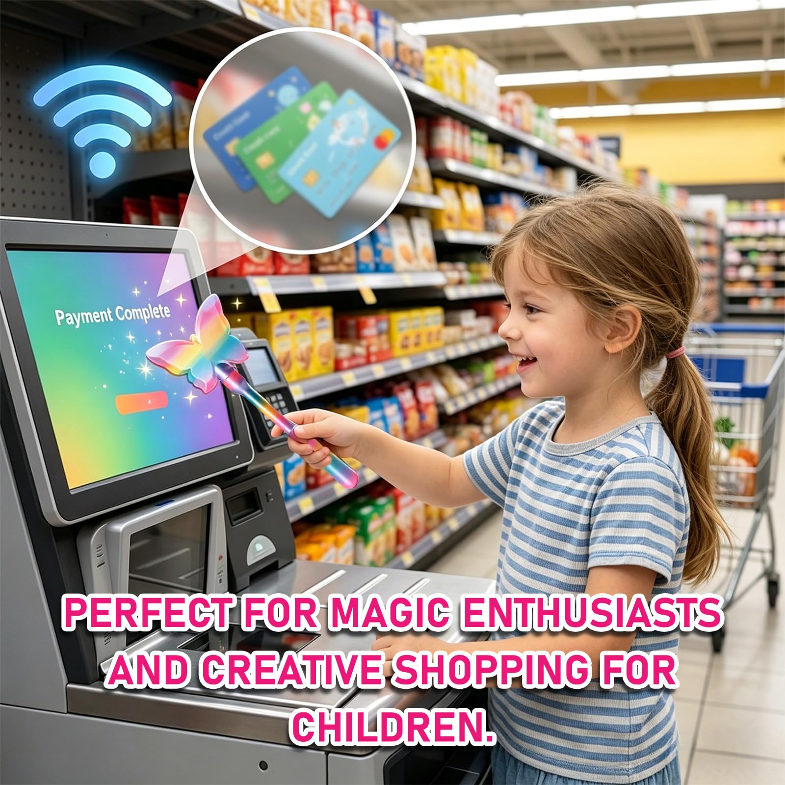 Varita Magica para Tarjeta, Mariposa 3D Varita Tarjeta Credito, Divertido Portatarjetas Portátil Wand Mágicas de Mariposa para Tarjeta de Crédito Bancaria Fiestas Mágica