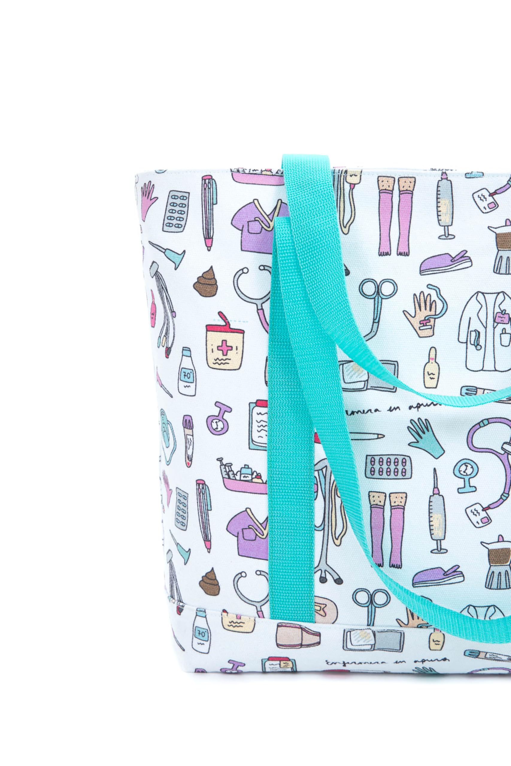 Enfermera en apuros® Bolso Cosas de Enfermeros para Enfermera, capacidad amplia con Bolsillo Interior | Tote bag para el trabajo sanitario