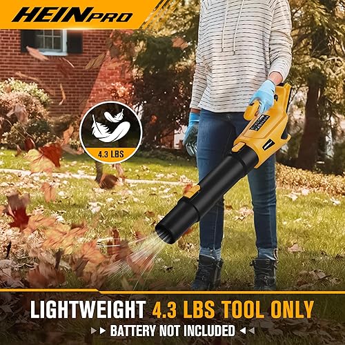 Miniatura 4 de Soplador de hojas inalámbrico compatible con batería Dewalt de 20 V máximo, soplador eléctrico de hojas de 500 CFM150 MPH inalámbrico, 5 modos de