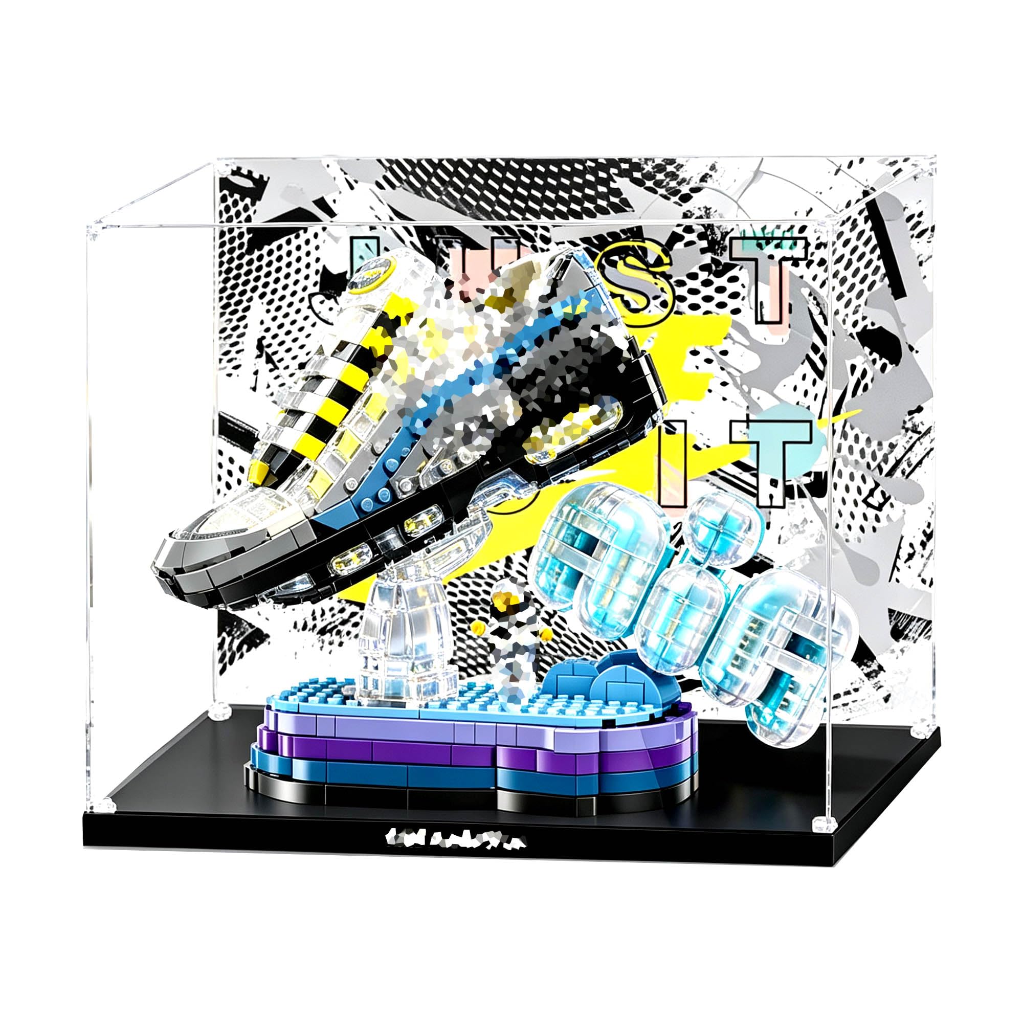 Ddxmml Background E Dustproof Clear Showcase, Fits For Le-Go 43025 Sneakers Sets (Background E)