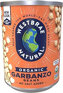 Westbrae Natural Organic Garbanzo Beans, No Salt Added, 25 Oz (Pack of 12)