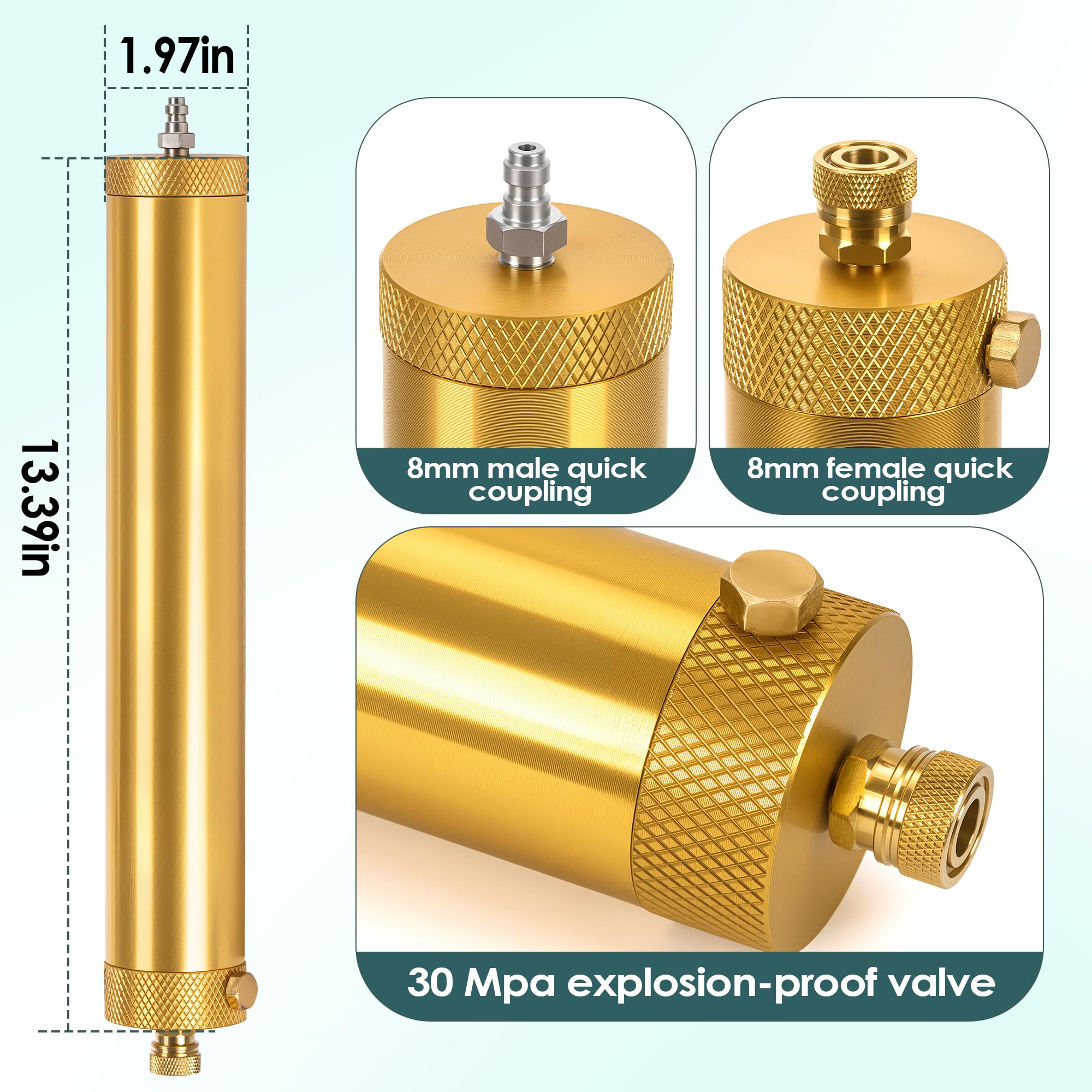 Filtro aria ad alta pressione TUDIVING-30Mpa, separatore sommergibile a setaccio molecolare, separatore esterno olio-acqua, filtrazione per compressore d'aria, pompa manuale Pcp