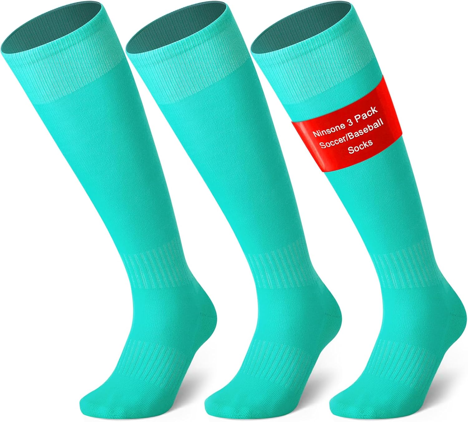 3 Pairs Soccer Baseball Sock, Youth Men and Women Knee High Softball Football Socks for Sports