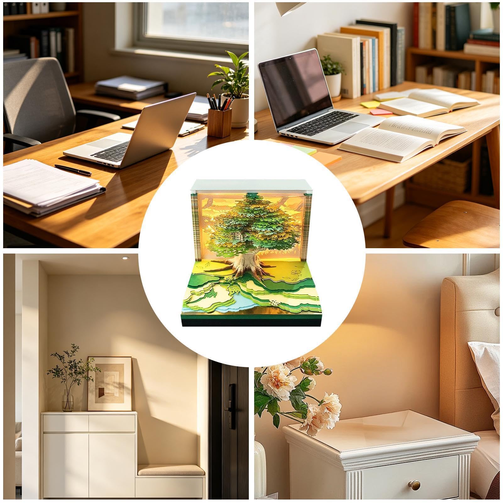 Calendario 3D a strappo 2027 Decorazione Da Tavolo A Forma Di Albero | Calendario da scrivania con fogli staccabili Per Freelance Studenti Insegnanti Compleanno Vacanze Ufficio Casa Comod