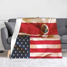 Flannel Fleece Blanket Flannel Blanket Costa Rica Costa Rican Flag Throw Blankets Flannel Fleece Warm Soft Bed Blanket for Sofa Couch 80x60inches