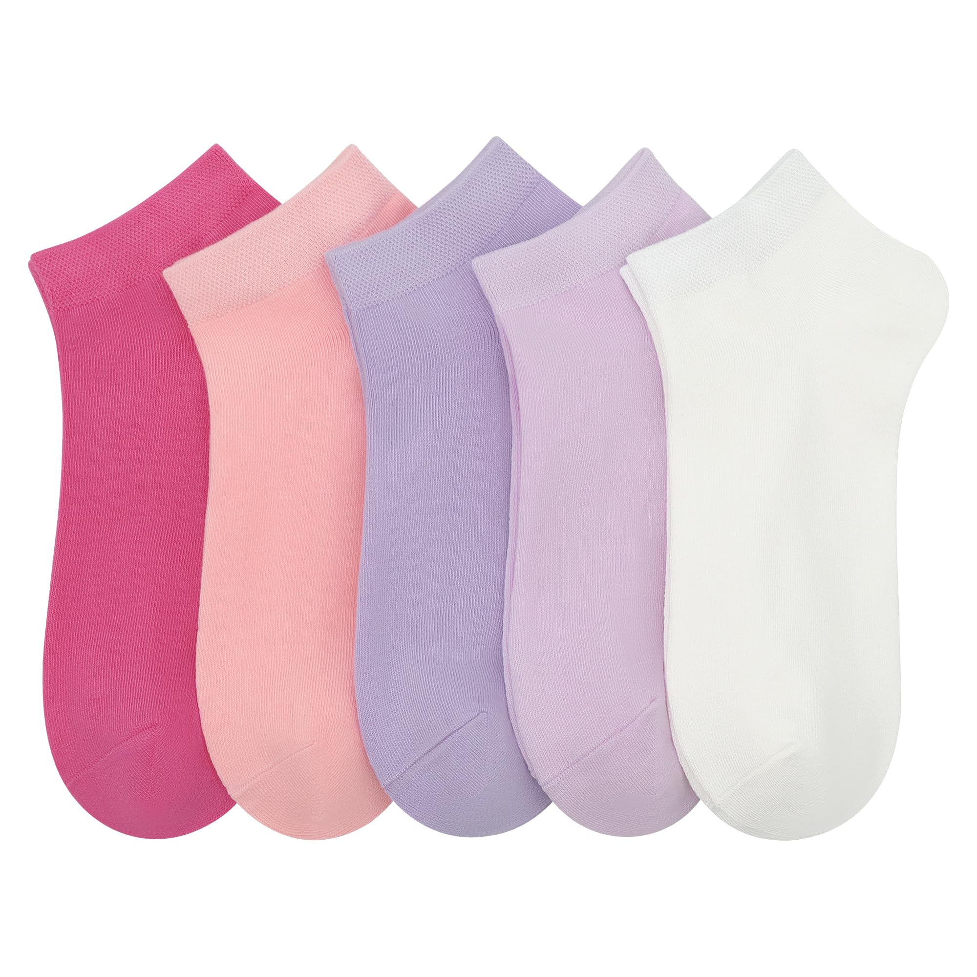 SERISIMPLE Women Viscose Bamboo Ankle Socks Low Cut Thin Sock Lightweight Pastal Color Soft Sock 5 Pairs